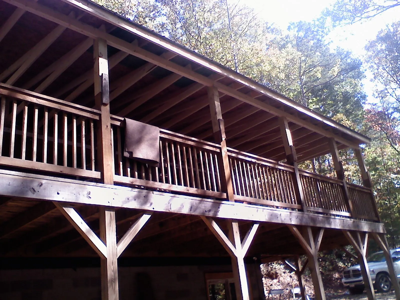 Timber framing under a new elevated porch and deck — Roof Leak Repair in Buchanan by Roofing Brothers